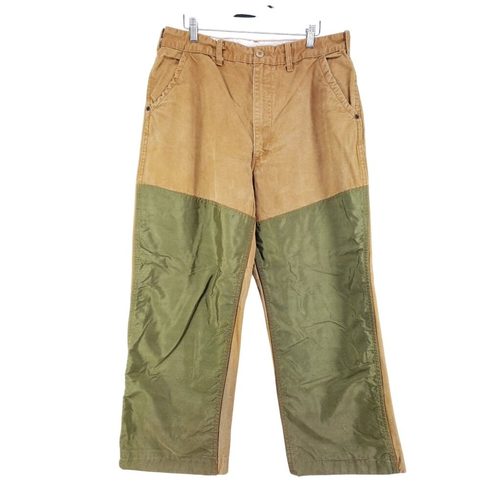 Saf-T-Bak Hunting Briar Pants Mens 32x27 Brown Straight Leg Vintage